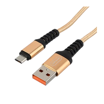 Кабель GoPower GP02M USB (m)-microUSB (m) 1м 2.4A нейлон золотой (1/200/800)