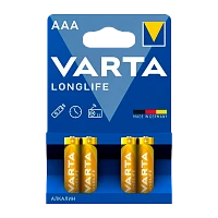 Батарейка Varta LONGLIFE LR03 AAA BL4 Alkaline 1.5V (4103) (4/40)
