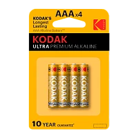 Батарейка Kodak ULTRA PREMIUM LR03 AAA BL4 Alkaline 1.5V (4/40/200/32000)