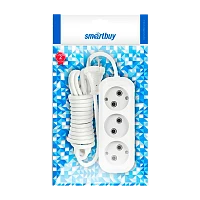 Удлинитель Smartbuy 3р.Б/З 10A 5.0м белый (1/40)