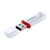 Флеш-накопитель Smartbuy Crown Compact 32GB USB2.0 пластик белый