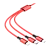 Кабель Borofone BX72 USB (m)-Lightning/Type-C/microUSB (m) 1.0м 2.0A нейлон красный (1/360)