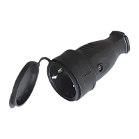 Гнездо штепсельное Прогресс c/з  каучуковое с крышкой черное  (1/20/200)