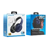 Наушники полноразмерные Borofone BO19 bluetooth 5.3 синий (1/30) 