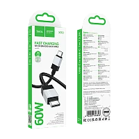 Кабель HOCO X110 Type-C (m)-Type-C (m) 1м 3.0A 60W нейлон черный (1/31/310)