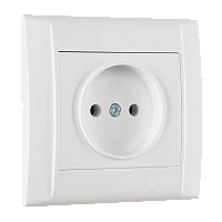 Розетка Makel Defne 1гн. 16A Б/З пластик белый 42001022 (1/12)