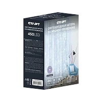 Гирлянда Старт НГ 450LED 3х3м занавес медь 8 режимов холодный белый (1/10/50)