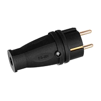 Вилка электрическая Volsten Sb1-PZ Black С/З 16A IP44 прямая черный (1/10/100)