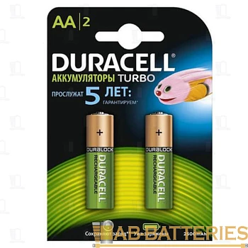 Аккумулятор предзаряженный RTU Duracell HR6 AA BL2 NI-MH 2400/2500mAh