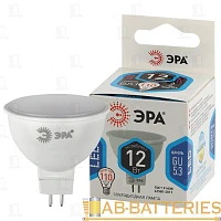 Лампа светодиодная ЭРА MR16 GU5.3 12W 4000К 170-265V софит матовая (1/10/100)