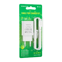 Сетевое З/У Borofone BA68A 1USB microUSB (m) 2.1A белый (1/60/240)