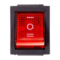 Переключатель SmartBuy клавишный 250В 16А (6с) ON-OFF-ON с подсветкой и нейтралью красный (1/10)