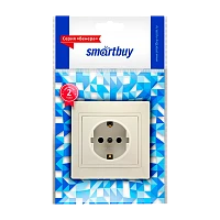 Розетка Smartbuy "Венера" 1гн. 16A С/З пластик бежевый