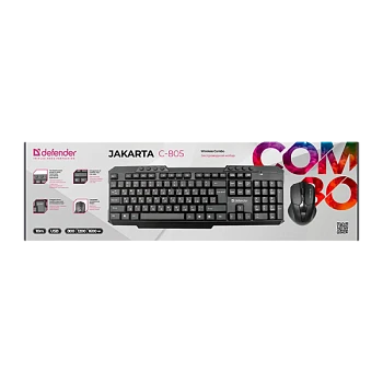 Набор клавиатура+мышь беспроводной Defender C-805 Jakarta черный (1/20)