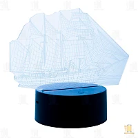 Светильник настольный Старт "3D Корабль" 2W 220V на основании сенс. черный