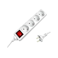 Удлинитель Старт S 4р.Б/З 10A 5.0м с выкл. ПВС 2x0.75мм² IP20 белый (1/20)
