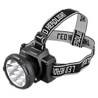 Фонарь налобный Ultraflash LED5362 0.9W 7LED от батареек 2 режима черный (1/5/100)