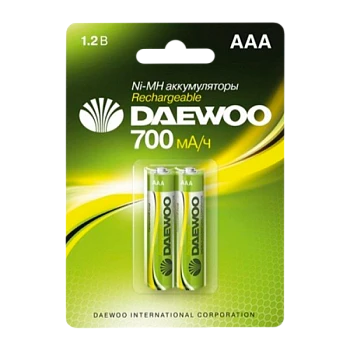 Аккумулятор бытовой Daewoo HR03 AAA BL2 NI-MH 700mAh (2/20/100)