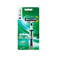 Бритва Gillette "Slalom Plus (Vector+)" 2 лезвия 1 кассета RUS (1/6)