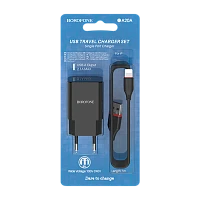Сетевое З/У Borofone BA20A 1USB 2.1A с кабелем Lightning черный (1/48/192)