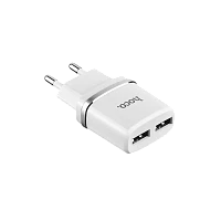 Сетевое З/У HOCO C12 2USB 2.4A белый (1/10/100)