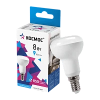 Лампа светодиодная Космос R50 E14 8W 4500К 230V рефлектор (1/10/80)