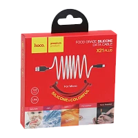 Кабель HOCO X21 Plus USB (m)-microUSB (m) 1м 2.4A силикон черный красный (1/28/168)