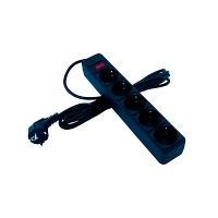 Сетевой фильтр Старт SP 5р.С/З 10A 3.0м ПВС 3x0.75мм² с выкл. черный (1/20)