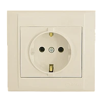Розетка Makel Defne 1гн. 16A С/З кремовый 42010028 (1/12)