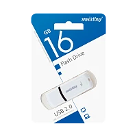 Флеш-накопитель Smartbuy Paean 16GB USB2.0 пластик белый 