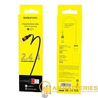 Кабель Borofone BX21 USB (m)-Lightning (m) 1м 2.4A нейлон красный (1/648)