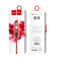 Кабель HOCO X14 USB (m)-Lightning (m) 2м 1.7A нейлон красный черный (1/33/330)