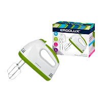 Миксер ручной Ergolux ELX-EM03-C34 150W 7 скоростей белый зеленый (1/24)