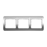 Рамка Smartbuy 3-местная горизонтальная серебро "Марс"