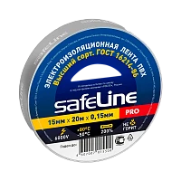 Изолента Safeline 15мм*20м ПВХ серый стальной (10/200)