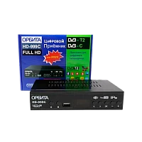 Приставка для цифрового ТВ Орбита HD-999C DVB-T/T2 металл черный (1/60)