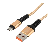 Кабель GoPower GP02M USB (m)-microUSB (m) 1м 2.4A нейлон золотой (1/200/800)