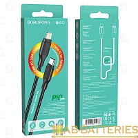Кабель Borofone BX42 Lightning (m)-Type-C (m) 1м 3.0A силикон черный (1/360)