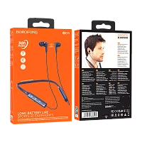 Наушники вставные Borofone BE59 bluetooth 5.3 с микр. с шейным шнурком синий