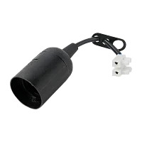 Патрон Volsten Винтовое крепление пластик E27 черный (1/50/200)