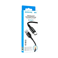 Кабель Borofone BX54 USB (m)-Type-C (m) 1м 2.4A нейлон черный (1/360)