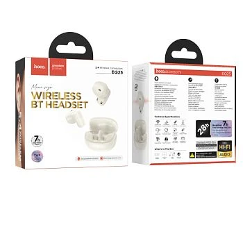 Наушники вставные HOCO EQ25 bluetooth 5.4 с микр. белый (1/14/140)
