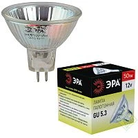Лампа галогенная ЭРА MR16 GU5.3 50W 3000К 12V софит 50мм прозрачная (1/10/200)