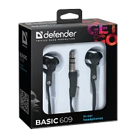 Наушники внутриканальные Defender 609 Basic черный белый (1/50)
