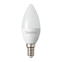 Лампа светодиодная Sweko C35 E14 7W 6500К 230V свеча (1/5/100)