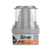 Крем-блеск для обуви Silver 50мл с губкой черный (1/12)