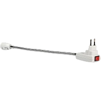 Переходник Smartbuy вилка-патрон Е27 гибкий 300мм с выключателем белый
