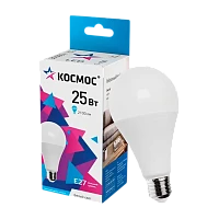 Лампа светодиодная Космос A65 E27 25W 4500К 200-240V груша матовая (1/10/80)