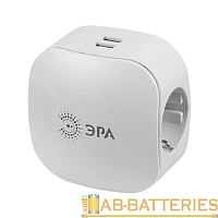 Разветвитель ЭРА SP 3р.С/З 16A 2USB белый (1/6/36)