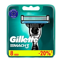 Сменные кассеты Gillette "MACH3" 3 лезвия 8шт. (цена за 1 шт) (8/80)
